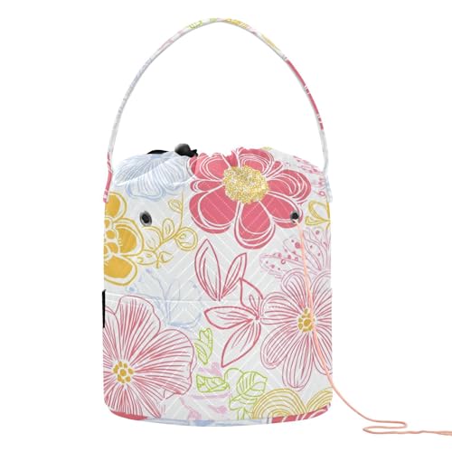 Frischer Frühling, einfache bunte Blumen-Garntasche, tragbare Häkeltasche für Strickwerkzeug, agujas de Crochet para tejer Frischer Frühling, einfache bunte Blumen-Garntasche, tragbare Häkeltasche für Strickwerkzeug, agujas de Crochet para tejer von KLL