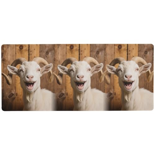 Funny Goat Laughting Multifunktionale Schreibtischunterlage für Tastatur und Tier zum Ausruhen, großes Gaming-Mauspad, 80 x 30 cm Funny Goat Laughting Multifunktionale Schreibtischunterlage für Tastatur und Tier zum Ausruhen, großes Gaming-Mauspad, 80 x 30 cm von KLL