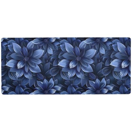 Glatte Schreibtischunterlage für Tastatur und Maus für den Schreibtisch, dünne Matte für Tastatur und Maus, 80 x 30 cm, Marineblau von KLL