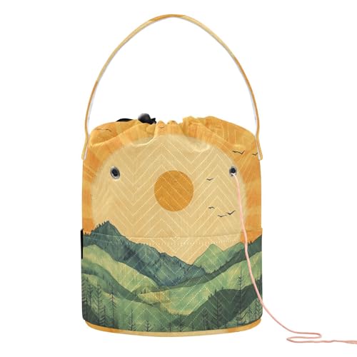 Golden Sunshine Häkeltasche mit Löchern, Häkelzubehör für Nadelhalter, Zubehör zum Häkeln Golden Sunshine Häkeltasche mit Löchern, Häkelzubehör für Nadelhalter, Zubehör zum Häkeln von KLL