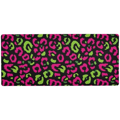 Großes Schreibtisch-Mauspad zum Schreiben, langes Mauspad, groß, 80 x 30 cm, Neongrün / Rosa von KLL