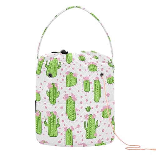 Grüne Kakteen, Pfirsichblumen, Doodle Nadel, Aufbewahrung, tragbare Garn-Projekttasche für Stricknadeln, Hilos Para, Tejer, Häkeln Grüne Kakteen, Pfirsichblumen, Doodle Nadel, Aufbewahrung, tragbare Garn-Projekttasche für Stricknadeln, Hilos Para, Tejer, Häkeln von KLL