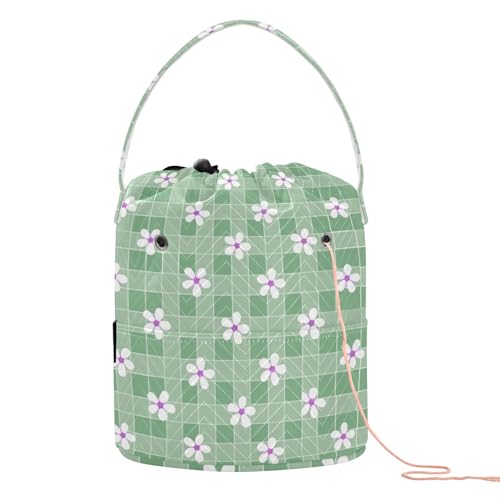 Grüne karierte kleine Blumen-Garntasche, tragbare Basteltasche, Organizer für Kunstbedarf, estuches para hilos de tejer Grüne karierte kleine Blumen-Garntasche, tragbare Basteltasche, Organizer für Kunstbedarf, estuches para hilos de tejer von KLL