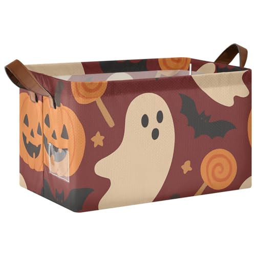 Halloween-Kürbis- und Geisterregalkörbe, Organizer mit Griffen, Schrank-Organizer für Schlafzimmer, Büro, Schrank, Kleidung, Kinderzimmer, Kinderzimmer, 2 Stück von KLL