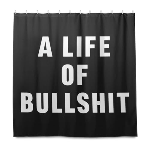 KLL A Life Of Bullshite Dekorative Vorhänge aus wasserdichtem Material für das Badezimmer mit Haken, Polyester, beständig, waschbar, schicke Vorhangeinlagen für Stall, Dusche, Herbst, Dekoration KLL A Life Of Bullshite Dekorative Vorhänge aus wasserdichtem Material für das Badezimmer mit Haken, Polyester, beständig, waschbar, schicke Vorhangeinlagen für Stall, Dusche, Herbst, Dekoration von KLL