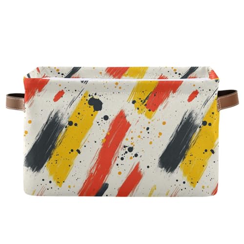 KLL Anstract Art Brushes Aufbewahrungskörbe mit roten und gelben Punkten, faltbare und wasserdichte Aufbewahrungskörbe mit stabilem Griff, Korb, Decorativas Decorativas, Set mit 2 Stück, für KLL Anstract Art Brushes Aufbewahrungskörbe mit roten und gelben Punkten, faltbare und wasserdichte Aufbewahrungskörbe mit stabilem Griff, Korb, Decorativas Decorativas, Set mit 2 Stück, für von KLL