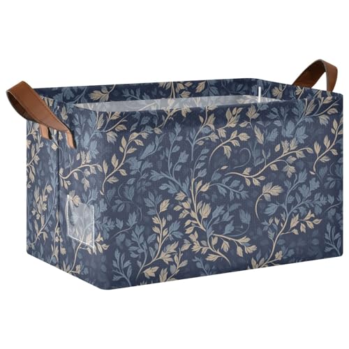 KLL Aufbewahrungsboxen mit Blattmuster, groß, mit Griffen, faltbare Boxen für Zuhause, Büro, Schrank, Kleidung, Spielzeug, Organizer, 2 Stück KLL Aufbewahrungsboxen mit Blattmuster, groß, mit Griffen, faltbare Boxen für Zuhause, Büro, Schrank, Kleidung, Spielzeug, Organizer, 2 Stück von KLL
