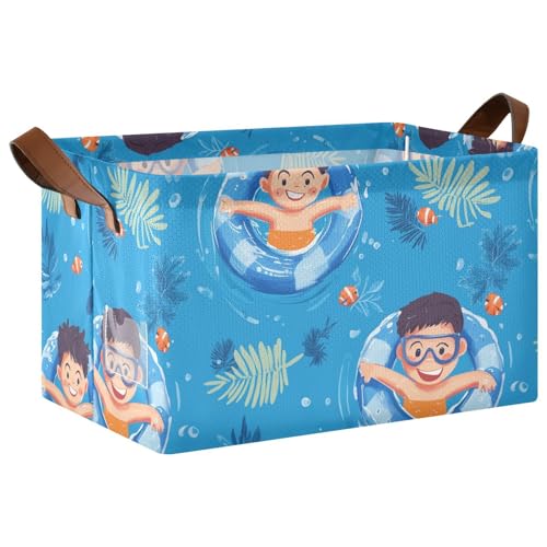 KLL Aufbewahrungskörbe für Jungen, schwimmend, Cartoon-Design, Würfel, Aufbewahrungskörbe mit Griffen, Würfel-Organizer für Organisation, 2 Stück KLL Aufbewahrungskörbe für Jungen, schwimmend, Cartoon-Design, Würfel, Aufbewahrungskörbe mit Griffen, Würfel-Organizer für Organisation, 2 Stück von KLL