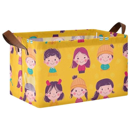KLL Aufbewahrungskörbe für Mädchen und Jungen, Cartoon-Motiv, für Regale, Behälter mit Griffen, dekorativer Korb-Organizer für Schlafzimmer, Wohnzimmer, Badezimmer, Regale, 2 Stück KLL Aufbewahrungskörbe für Mädchen und Jungen, Cartoon-Motiv, für Regale, Behälter mit Griffen, dekorativer Korb-Organizer für Schlafzimmer, Wohnzimmer, Badezimmer, Regale, 2 Stück von KLL