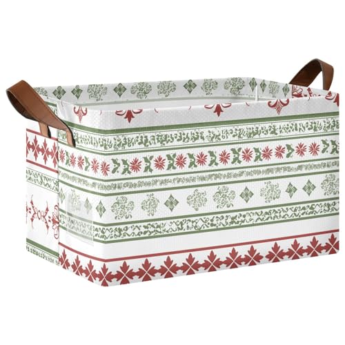 KLL Aufbewahrungskörbe im Landhausstil mit Blumenmuster, Rot und Grün, faltbar, Organizer mit Griffen, Schrank-Organizer für Schlafzimmer, Wohnzimmer, Badezimmer, Regale, 2 Stück KLL Aufbewahrungskörbe im Landhausstil mit Blumenmuster, Rot und Grün, faltbar, Organizer mit Griffen, Schrank-Organizer für Schlafzimmer, Wohnzimmer, Badezimmer, Regale, 2 Stück von KLL