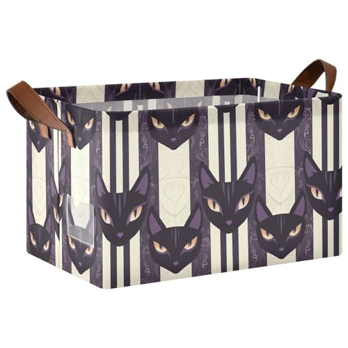 KLL Aufbewahrungskörbe im Tribal-Stil, schwarze Katzen, Stoff, mit Griffen, stabiler Schrank-Organizer für Spielzeug, Bücher und Kleidung, Wohnzimmer, 2 Stück KLL Aufbewahrungskörbe im Tribal-Stil, schwarze Katzen, Stoff, mit Griffen, stabiler Schrank-Organizer für Spielzeug, Bücher und Kleidung, Wohnzimmer, 2 Stück von KLL