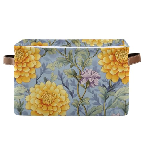 KLL Aufbewahrungskörbe im Vintage-Stil, Dahlien-Blume, zusammenklappbar und wasserdicht, Stoffwürfel, Aufbewahrungskörbe mit stabilem Griff, 2 Stück, für Zuhause, Geschenk KLL Aufbewahrungskörbe im Vintage-Stil, Dahlien-Blume, zusammenklappbar und wasserdicht, Stoffwürfel, Aufbewahrungskörbe mit stabilem Griff, 2 Stück, für Zuhause, Geschenk von KLL
