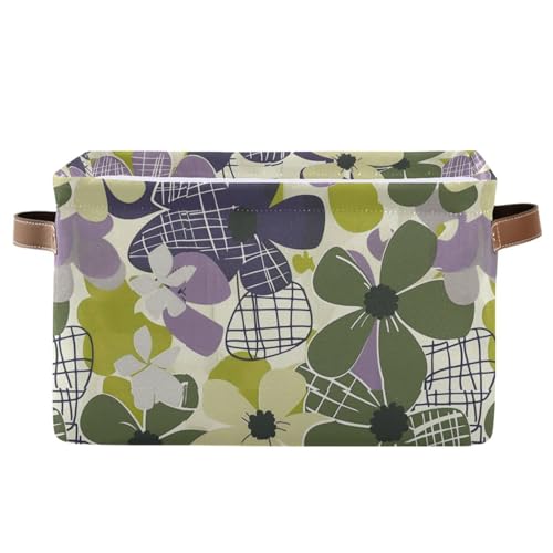 KLL Aufbewahrungskörbe mit Blumenmotiv, zusammenklappbar und wasserdicht, mit stabilem Griff, Leinenleinen, 2 Stück, für Cubby-Kleidung KLL Aufbewahrungskörbe mit Blumenmotiv, zusammenklappbar und wasserdicht, mit stabilem Griff, Leinenleinen, 2 Stück, für Cubby-Kleidung von KLL