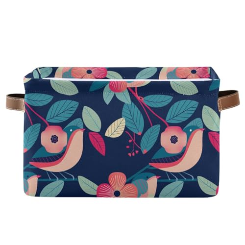 KLL Aufbewahrungskörbe mit Cartoon-Motiv, rosa Blumen, Vögel, Blaugrün, faltbare und wasserdichte Körbe, Organisations- und Aufbewahrungsboxen mit stabilem Griff, für Camping, Camping, 2 Stück KLL Aufbewahrungskörbe mit Cartoon-Motiv, rosa Blumen, Vögel, Blaugrün, faltbare und wasserdichte Körbe, Organisations- und Aufbewahrungsboxen mit stabilem Griff, für Camping, Camping, 2 Stück von KLL