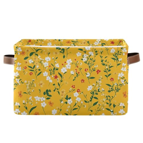 KLL Aufbewahrungskörbe mit Herbstblumen, gelb, wasserdichte Körbe für Regale mit stabilen Griffbehältern, Decoracion Decoracion, 2er-Set für Speisekammer, Speisekammer KLL Aufbewahrungskörbe mit Herbstblumen, gelb, wasserdichte Körbe für Regale mit stabilen Griffbehältern, Decoracion Decoracion, 2er-Set für Speisekammer, Speisekammer von KLL