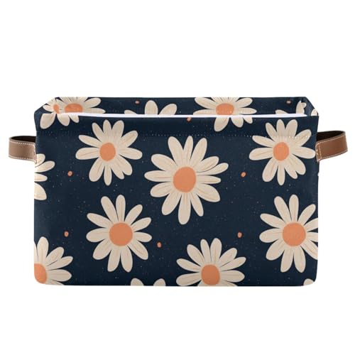 KLL Aufbewahrungskörbe mit Retro-Gänseblümchen, marineblau und pfirsichfarben, faltbare und wasserdichte Körbe für Aufbewahrungsbehälter mit stabilem Griff, Seil, Seil, 2 Stück, für Schuhe und Schuhe KLL Aufbewahrungskörbe mit Retro-Gänseblümchen, marineblau und pfirsichfarben, faltbare und wasserdichte Körbe für Aufbewahrungsbehälter mit stabilem Griff, Seil, Seil, 2 Stück, für Schuhe und Schuhe von KLL