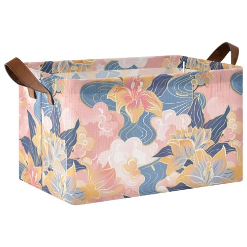 KLL Aufbewahrungskörbe mit chinesischen Aquarellblumen, Aufbewahrungskörbe mit Griffen, Schrank-Organizer für Schrank, Organizer, Regal, Schrank, Bücherregal, 2 Stück KLL Aufbewahrungskörbe mit chinesischen Aquarellblumen, Aufbewahrungskörbe mit Griffen, Schrank-Organizer für Schrank, Organizer, Regal, Schrank, Bücherregal, 2 Stück von KLL