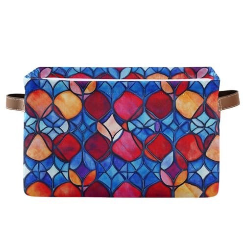 KLL Aufbewahrungskörbe mit geometrischem Muster, Buntglas-Stil, zusammenklappbare und wasserdichte Speisekammerkörbe mit stabilem Griff, hoch, 2 Stück für Schuhhandtücher KLL Aufbewahrungskörbe mit geometrischem Muster, Buntglas-Stil, zusammenklappbare und wasserdichte Speisekammerkörbe mit stabilem Griff, hoch, 2 Stück für Schuhhandtücher von KLL