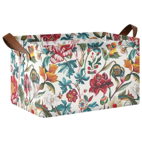 KLL Aufbewahrungskörbe mit lebendigen Blumenmotiven, würfelförmig, mit Griffen, stabiler Schrank-Organizer für Regal, Küche, Badezimmer, Schrank, 2 Stück KLL Aufbewahrungskörbe mit lebendigen Blumenmotiven, würfelförmig, mit Griffen, stabiler Schrank-Organizer für Regal, Küche, Badezimmer, Schrank, 2 Stück von KLL