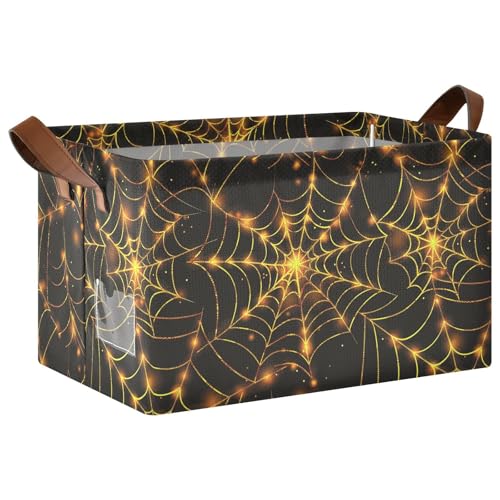 KLL Aufbewahrungskörbe mit leuchtendem Spinnennetz, rechteckig, mit Griffen, faltbar, Schrank-Organizer für Regale für Schlafzimmer, Wohnzimmer, Badezimmer, Regale, 2 Stück KLL Aufbewahrungskörbe mit leuchtendem Spinnennetz, rechteckig, mit Griffen, faltbar, Schrank-Organizer für Regale für Schlafzimmer, Wohnzimmer, Badezimmer, Regale, 2 Stück von KLL