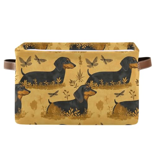 KLL Aufbewahrungskörbe mit niedlichem Dackel-Motiv, realistischer Stil, faltbar, wasserdicht, mit stabilem Griff, für Camping, Camping, 2 Stück, für Spielzeug, Spielzeug KLL Aufbewahrungskörbe mit niedlichem Dackel-Motiv, realistischer Stil, faltbar, wasserdicht, mit stabilem Griff, für Camping, Camping, 2 Stück, für Spielzeug, Spielzeug von KLL