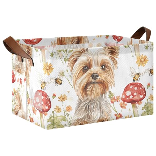 KLL Aufbewahrungskörbe mit niedlichen Cartoon-Terrier-Hunden, realistischer Stil, Stoff-Aufbewahrungskörbe mit Griffen, stabiler Schrank-Organizer für Spielzeug, Bücher, Handtücher und Kleidung, 2 KLL Aufbewahrungskörbe mit niedlichen Cartoon-Terrier-Hunden, realistischer Stil, Stoff-Aufbewahrungskörbe mit Griffen, stabiler Schrank-Organizer für Spielzeug, Bücher, Handtücher und Kleidung, 2 von KLL