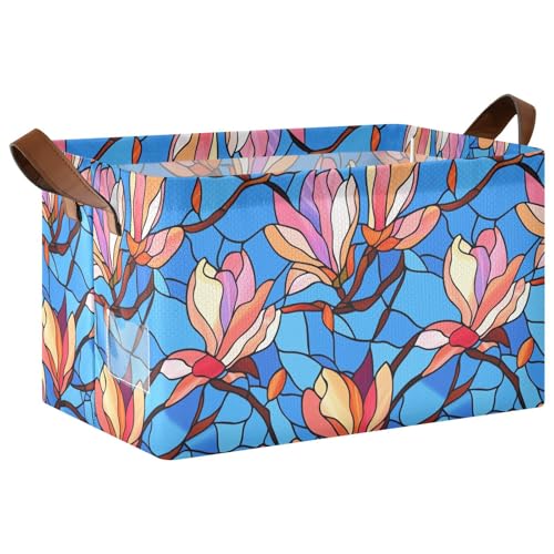 KLL Blooming Magnolia Flower Glass Art Shelf Storage Tote Basket Storage Organizer Bins and Basket with Handles Fabric Closet Organizer for Toy, Book, and Clothes Living Room 2 Pack KLL Blooming Magnolia Flower Glass Art Shelf Storage Tote Basket Storage Organizer Bins and Basket with Handles Fabric Closet Organizer for Toy, Book, and Clothes Living Room 2 Pack von KLL