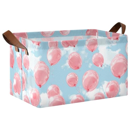 KLL Blush Balloons Floating in The Light Blue Dekorative Regalkörbe Organizer Behälter mit Griffen Faltbare Boxen für Spielzeug, Bücher, Handtücher und Kleidung, 2 Stück KLL Blush Balloons Floating in The Light Blue Dekorative Regalkörbe Organizer Behälter mit Griffen Faltbare Boxen für Spielzeug, Bücher, Handtücher und Kleidung, 2 Stück von KLL