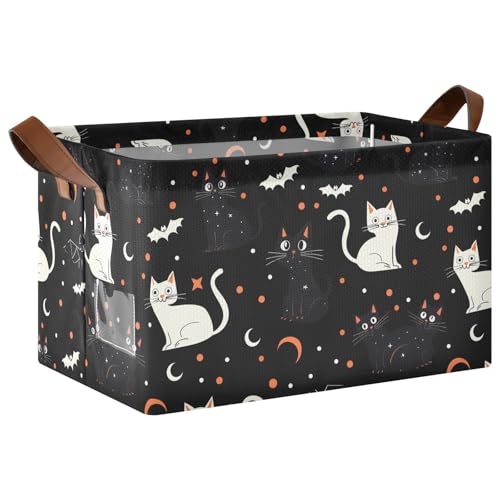 KLL Boo Dekokörbe aus Stoff, mit Griffen, faltbar, für Regal, Küche, Badezimmer, Schrank, Schwarz / Weiß, 2 Stück KLL Boo Dekokörbe aus Stoff, mit Griffen, faltbar, für Regal, Küche, Badezimmer, Schrank, Schwarz / Weiß, 2 Stück von KLL