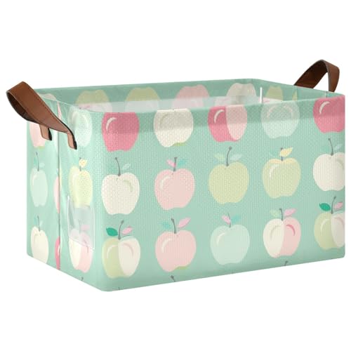 KLL Bunte Äpfel-Aufbewahrungskörbe, Aufbewahrungskörbe und Korb mit Griffen, faltbarer Schrank-Organizer für Regale für Schrank, Regal, Kommode, 2 Stück KLL Bunte Äpfel-Aufbewahrungskörbe, Aufbewahrungskörbe und Korb mit Griffen, faltbarer Schrank-Organizer für Regale für Schrank, Regal, Kommode, 2 Stück von KLL