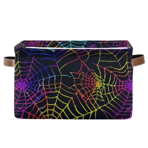 KLL Bunte Halloween-Aufbewahrungskörbe mit Spinnennetz, wasserdichte dekorative Körbe mit stabilem Griff, Leinen-Leinen, 2 Stück, für Laden, Bettwäsche KLL Bunte Halloween-Aufbewahrungskörbe mit Spinnennetz, wasserdichte dekorative Körbe mit stabilem Griff, Leinen-Leinen, 2 Stück, für Laden, Bettwäsche von KLL