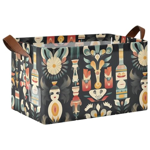 KLL Bunte Retro-Aufbewahrungskörbe mit Griffen, Stoffwürfel, Organizer für Schrank, Regal, Kommode, 2 Stück KLL Bunte Retro-Aufbewahrungskörbe mit Griffen, Stoffwürfel, Organizer für Schrank, Regal, Kommode, 2 Stück von KLL