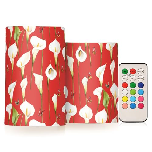 KLL Cartoon Calla Lily Rot Dekorative Flackernde Kerze mit Timer Elektronische Lichter Unparfümiert mit Timer für Beerdigung Outdoor Batterien für KLL Cartoon Calla Lily Rot Dekorative Flackernde Kerze mit Timer Elektronische Lichter Unparfümiert mit Timer für Beerdigung Outdoor Batterien für von KLL