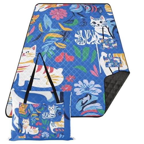 KLL Chic Kurzhaar-Katzen, königsblau, wasserdichte Parkdecke, sandabweisend, Strand, wasserdichte Decke für Gras, Sommergeschenk, alfombra para playa KLL Chic Kurzhaar-Katzen, königsblau, wasserdichte Parkdecke, sandabweisend, Strand, wasserdichte Decke für Gras, Sommergeschenk, alfombra para playa von KLL