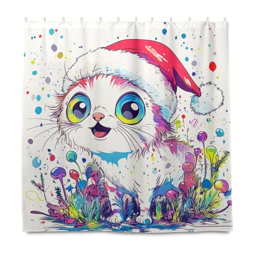 KLL Chic Ragdoll-Katze, dekorativer wasserdichter Stoff-Duschvorhang, wasserdicht mit Haken, Polyester, waschbarer Stoff, langer Duschvorhang, Auskleidung für einfaches Badezimmer, Herbstdekoration KLL Chic Ragdoll-Katze, dekorativer wasserdichter Stoff-Duschvorhang, wasserdicht mit Haken, Polyester, waschbarer Stoff, langer Duschvorhang, Auskleidung für einfaches Badezimmer, Herbstdekoration von KLL