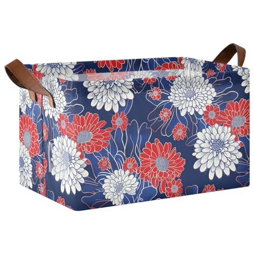 KLL Chrysanthemum Retro-Aufbewahrungskörbe für Regale, Heim-Organizer mit Griffen, Würfel-Organizer für Spielzeug, Bücher und Kleidung, Wohnzimmer, 2 Stück KLL Chrysanthemum Retro-Aufbewahrungskörbe für Regale, Heim-Organizer mit Griffen, Würfel-Organizer für Spielzeug, Bücher und Kleidung, Wohnzimmer, 2 Stück von KLL