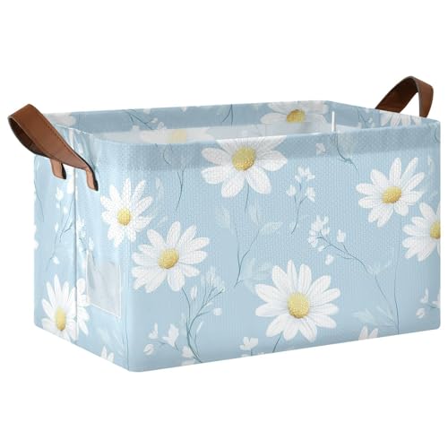 KLL Daisy Baby Blue Große Aufbewahrungskörbe mit Griffen, Würfelbehälter für Regale, Schrank, 2 Stück KLL Daisy Baby Blue Große Aufbewahrungskörbe mit Griffen, Würfelbehälter für Regale, Schrank, 2 Stück von KLL