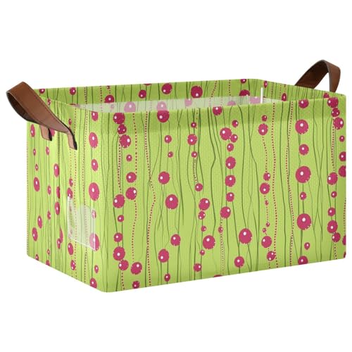 KLL Dekorative Regalkörbe mit Griffen, faltbar, für Regale, Schrank, 2 Stück, Limettengrün KLL Dekorative Regalkörbe mit Griffen, faltbar, für Regale, Schrank, 2 Stück, Limettengrün von KLL
