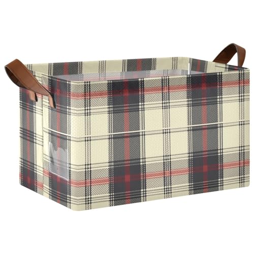 KLL Dekorative Schrankkörbe, Schottland-Büffelkariert, Stoff-Aufbewahrungskörbe mit Griffen, Stoff-Organizer, für Schrank, Organizer, Regal, Schrank, Bücherregal, 2 Stück KLL Dekorative Schrankkörbe, Schottland-Büffelkariert, Stoff-Aufbewahrungskörbe mit Griffen, Stoff-Organizer, für Schrank, Organizer, Regal, Schrank, Bücherregal, 2 Stück von KLL