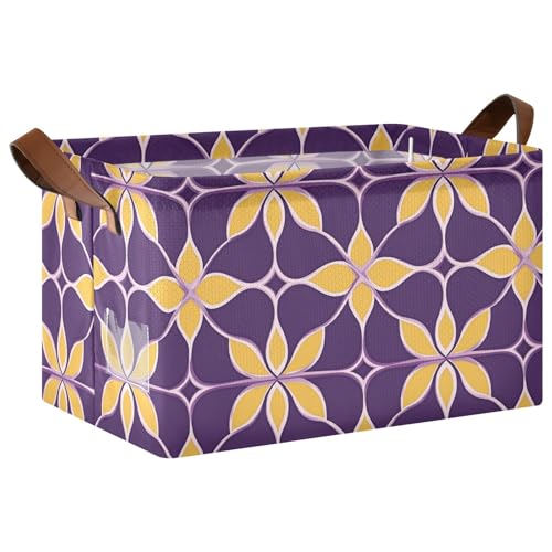 KLL Dekorative Schrankkörbe, geometrisches Muster, lila und gelb, großer Stoff-Aufbewahrungskorb mit Griffen, Stoffwürfel, Organizer für Regal, Küche, Badezimmer, Schrank, 2 Stück KLL Dekorative Schrankkörbe, geometrisches Muster, lila und gelb, großer Stoff-Aufbewahrungskorb mit Griffen, Stoffwürfel, Organizer für Regal, Küche, Badezimmer, Schrank, 2 Stück von KLL