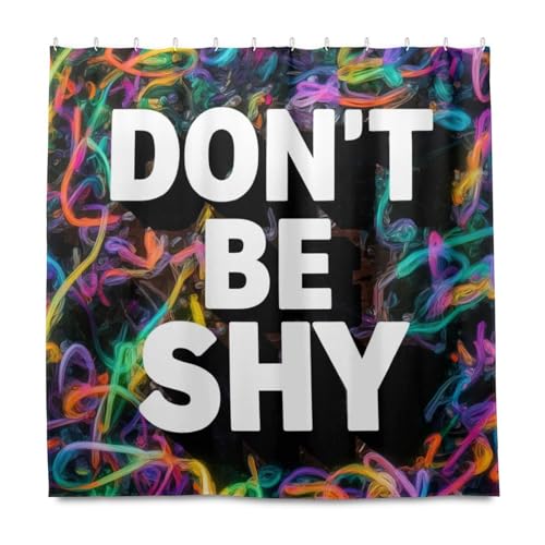 KLL Don't Be Shy dekorativer Stoff, wasserdichter Vorhang für Dusche, mit Haken, Polyester, waschbar, Duschvorhangeinlagen für Badewanne, Herbstdekoration, Halloween-Dekoration, 183 x 183 cm KLL Don't Be Shy dekorativer Stoff, wasserdichter Vorhang für Dusche, mit Haken, Polyester, waschbar, Duschvorhangeinlagen für Badewanne, Herbstdekoration, Halloween-Dekoration, 183 x 183 cm von KLL