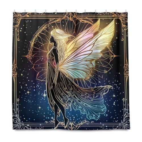 KLL Dreamy Colors Tarot Fairy Dekorativer wasserabweisender Badezimmer-Duschvorhang mit Haken, Polyester, waschbar, Duschvorhangeinlagen für das Badezimmer, Herbstdekoration, Halloween-Dekoration, 183 KLL Dreamy Colors Tarot Fairy Dekorativer wasserabweisender Badezimmer-Duschvorhang mit Haken, Polyester, waschbar, Duschvorhangeinlagen für das Badezimmer, Herbstdekoration, Halloween-Dekoration, 183 von KLL