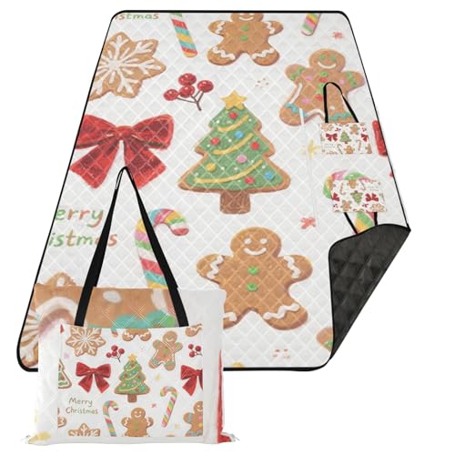 KLL Frohe Weihnachten, Cartoon-Motiv, Braun, Lebkuchen, wasserdicht, Outdoor-Decken, sanddicht, Strand-Camp-Teppich für den Außenbereich, Sommergeschenk, Cobija Parque KLL Frohe Weihnachten, Cartoon-Motiv, Braun, Lebkuchen, wasserdicht, Outdoor-Decken, sanddicht, Strand-Camp-Teppich für den Außenbereich, Sommergeschenk, Cobija Parque von KLL