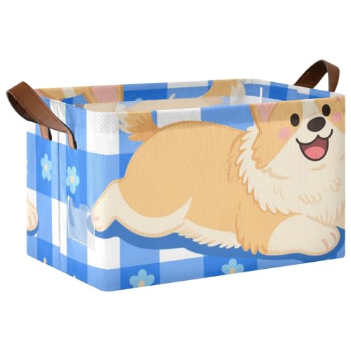 KLL Gitterkörbe mit Cartoon-Hund, stabiler Organizer mit Griffen, stabiler Schrank-Organizer für Schrank, Regal, Kommode, 2 Stück KLL Gitterkörbe mit Cartoon-Hund, stabiler Organizer mit Griffen, stabiler Schrank-Organizer für Schrank, Regal, Kommode, 2 Stück von KLL