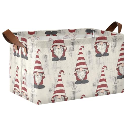KLL Gnome mit gestreiftem Hut, rustikaler Stil, Regalkörbe, Heim-Organizer mit Griffen, faltbarer Schrank-Organizer für Regale für Speisekammer, Regale, Schubladen, Schreibtischschrank, Klassenzimmer von KLL