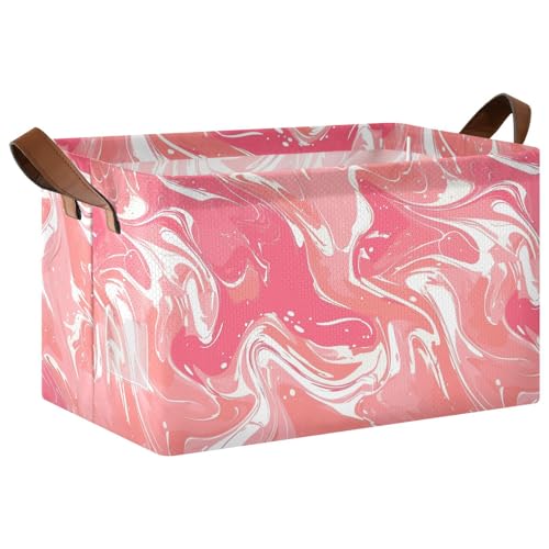KLL Große Aufbewahrungsboxen, Körbe mit Griffen, Stoff-Organizer, Marmor-Textur, Rosenrosa, 2 Stück KLL Große Aufbewahrungsboxen, Körbe mit Griffen, Stoff-Organizer, Marmor-Textur, Rosenrosa, 2 Stück von KLL