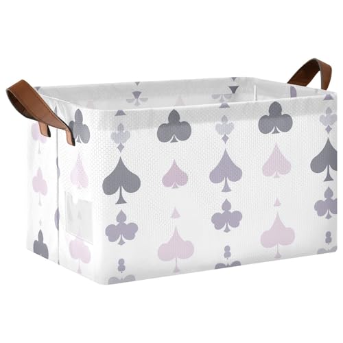 KLL Große Aufbewahrungsboxen für Casino-Poker, groß, Stoff-Aufbewahrungsbehälter mit Griffen, Stoff-Schrank-Organizer für Schlafzimmer, Wohnzimmer, Heimorganisation, 2 Stück von KLL