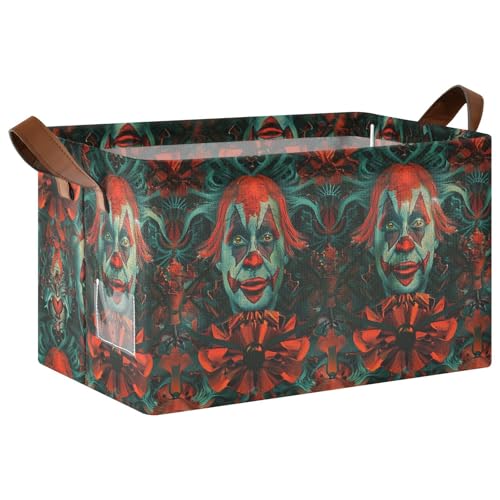 KLL Große Aufbewahrungsboxen für Halloween, Illusion, Clown, Körbe, Aufbewahrungskörbe mit Griffen, dekorativer Korb-Organizer für die Organisation von Schrank, Regal, Kinderzimmer, Spielzeug, 2 Stück KLL Große Aufbewahrungsboxen für Halloween, Illusion, Clown, Körbe, Aufbewahrungskörbe mit Griffen, dekorativer Korb-Organizer für die Organisation von Schrank, Regal, Kinderzimmer, Spielzeug, 2 Stück von KLL