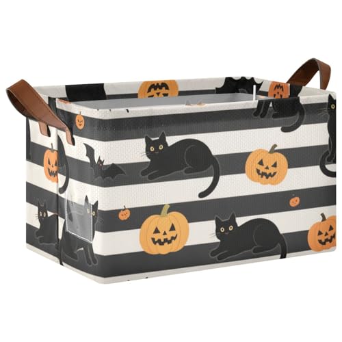 KLL Große Aufbewahrungsboxen für Halloween, Kürbis/Katze, mit Griffen, Stoffwürfel, Organizer für Regale, Schubladen, Schreibtischschrank, Spielzimmer, Klassenzimmer, Büro KLL Große Aufbewahrungsboxen für Halloween, Kürbis/Katze, mit Griffen, Stoffwürfel, Organizer für Regale, Schubladen, Schreibtischschrank, Spielzimmer, Klassenzimmer, Büro von KLL
