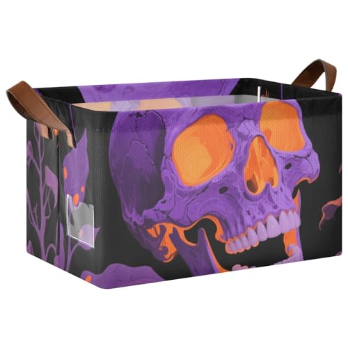 KLL Große Aufbewahrungsboxen für Halloween, Kürbis-Totenkopf-Design, mit Griffen, dekorativer Korb, Organizer für Kleidung, Spielzeug, Kinderzimmer, 2 Stück KLL Große Aufbewahrungsboxen für Halloween, Kürbis-Totenkopf-Design, mit Griffen, dekorativer Korb, Organizer für Kleidung, Spielzeug, Kinderzimmer, 2 Stück von KLL